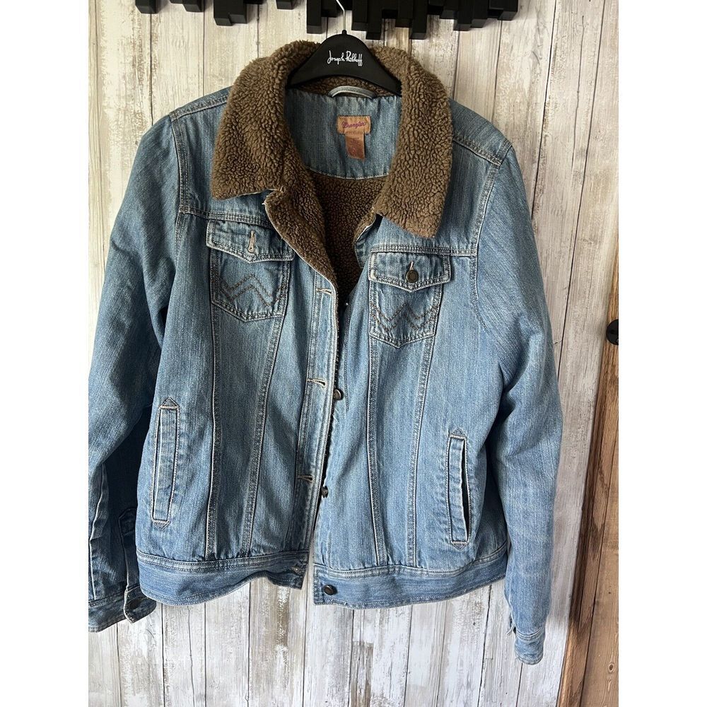 wrangler denim sherpa women's western jacket Vintage‎